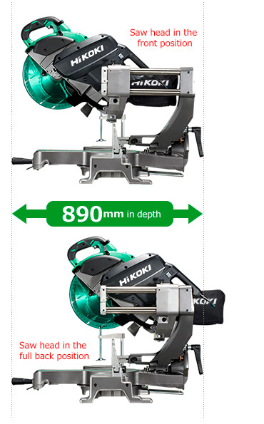 Compact slide system with large cutting capacity